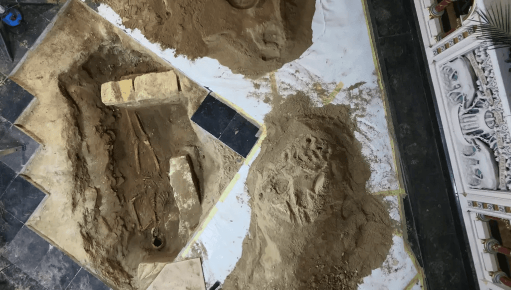 Damaged church floor may have revealed the grave of the fourth musketeer