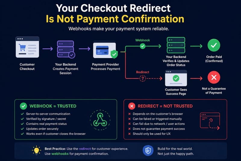 Your Checkout Redirect Is Not Payment Confirmation